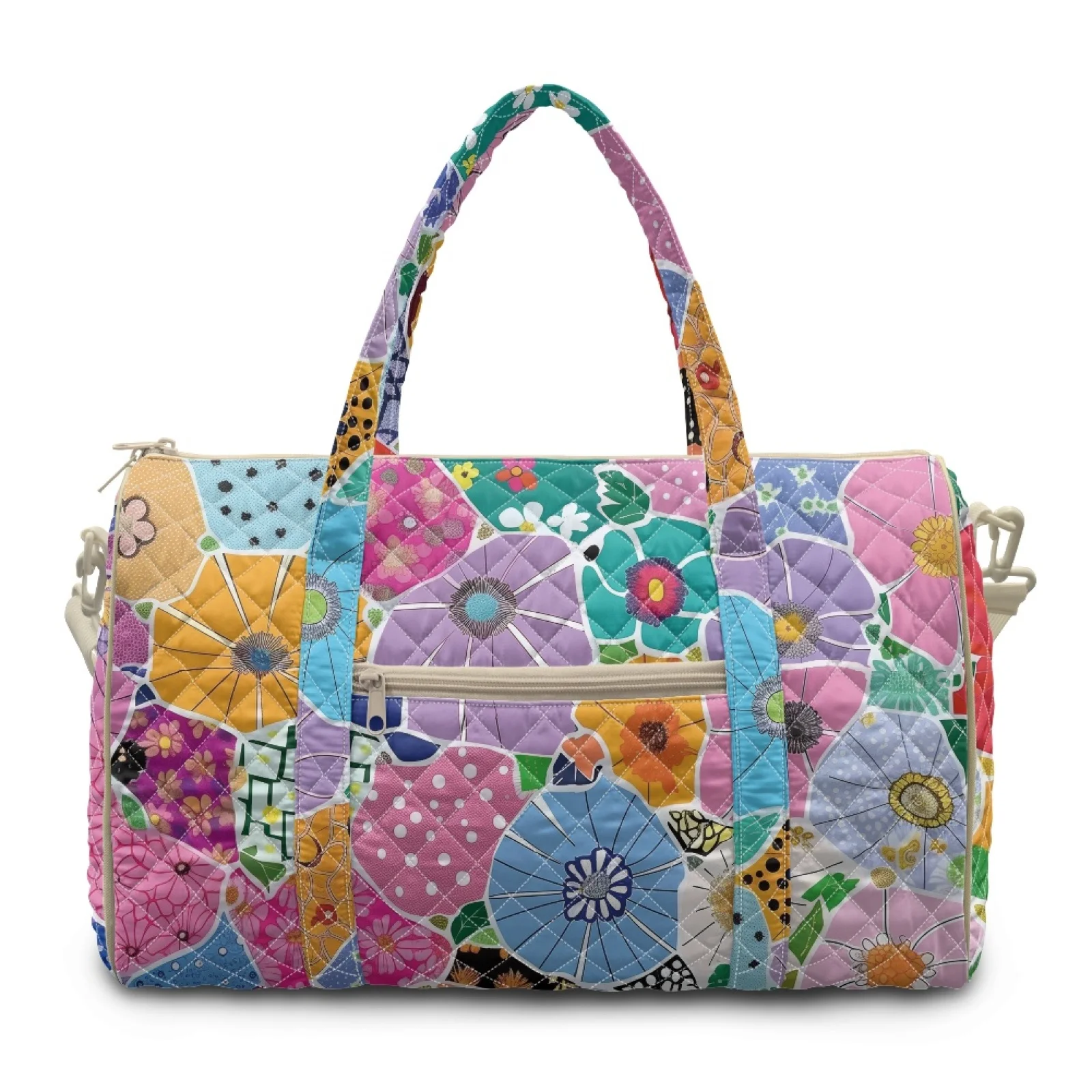 Coloranimal Large Capacity Quilted Duffle Bag Large Compartment Gym Bag for Workout Women Colorful Floral 2026 New