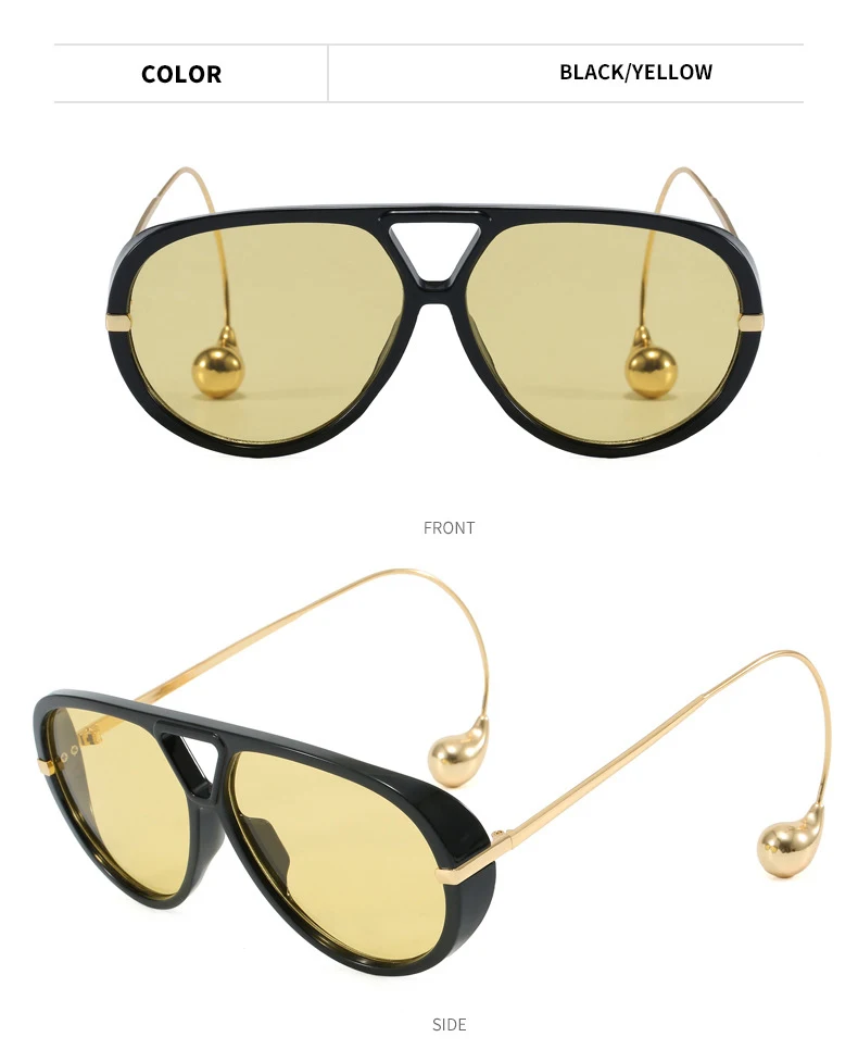 Übergroße Pilot Oval Punk Sonnenbrille Frauen Großen Rahmen 2025, Luxus Vintage Doppel Strahl Sonnenbrille Für Dame Outdoor Brillen UV400 – Detail 28