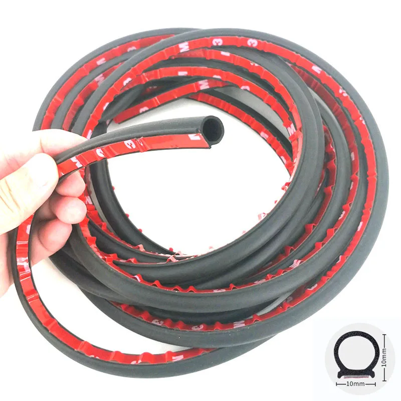 Small D Car Door Seal Weatherstripping Universal Weather Strip Car Sound Insulation Sealing Rubber Strip Anti Noise for Car