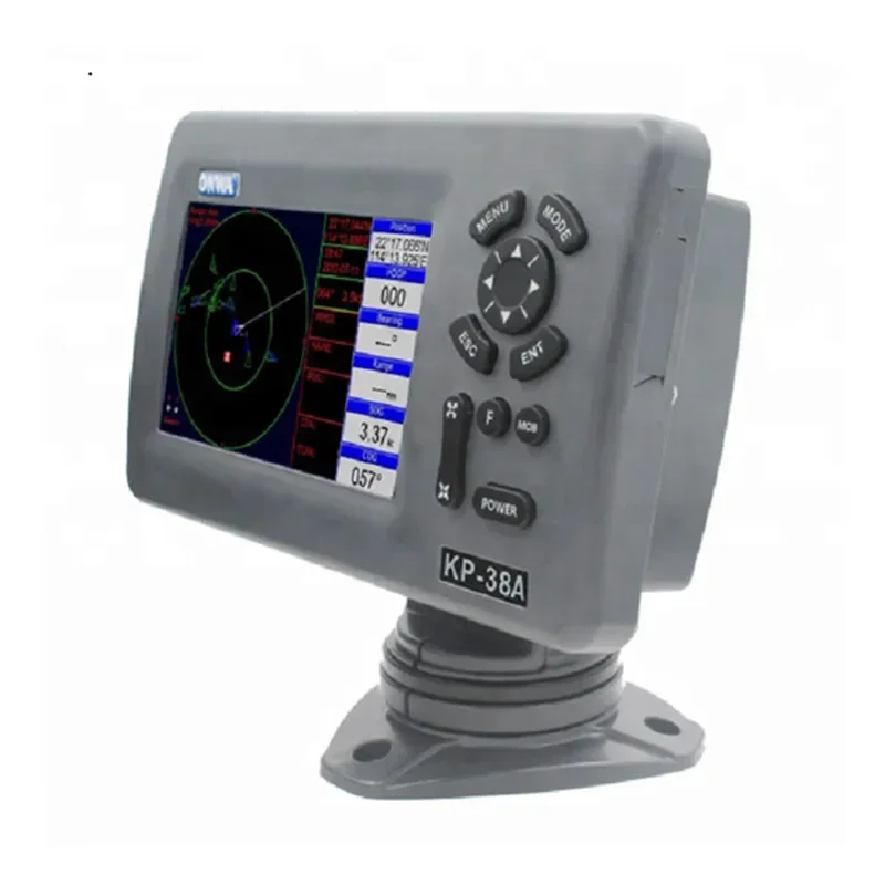 ONWA KP-38A 5-inch Color LCD GPS Chart Plotter with GPS Antenna and Built-in Class B AIS Transponder Combo Marine GPS Navigator
