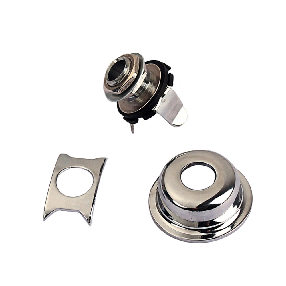 

1 PC 6.35mm 1/4"Jack Stereo Output Socket Guitar Output Jack Plug Socket For TL Electric Bass Guitar Parts Accessories (Silver)