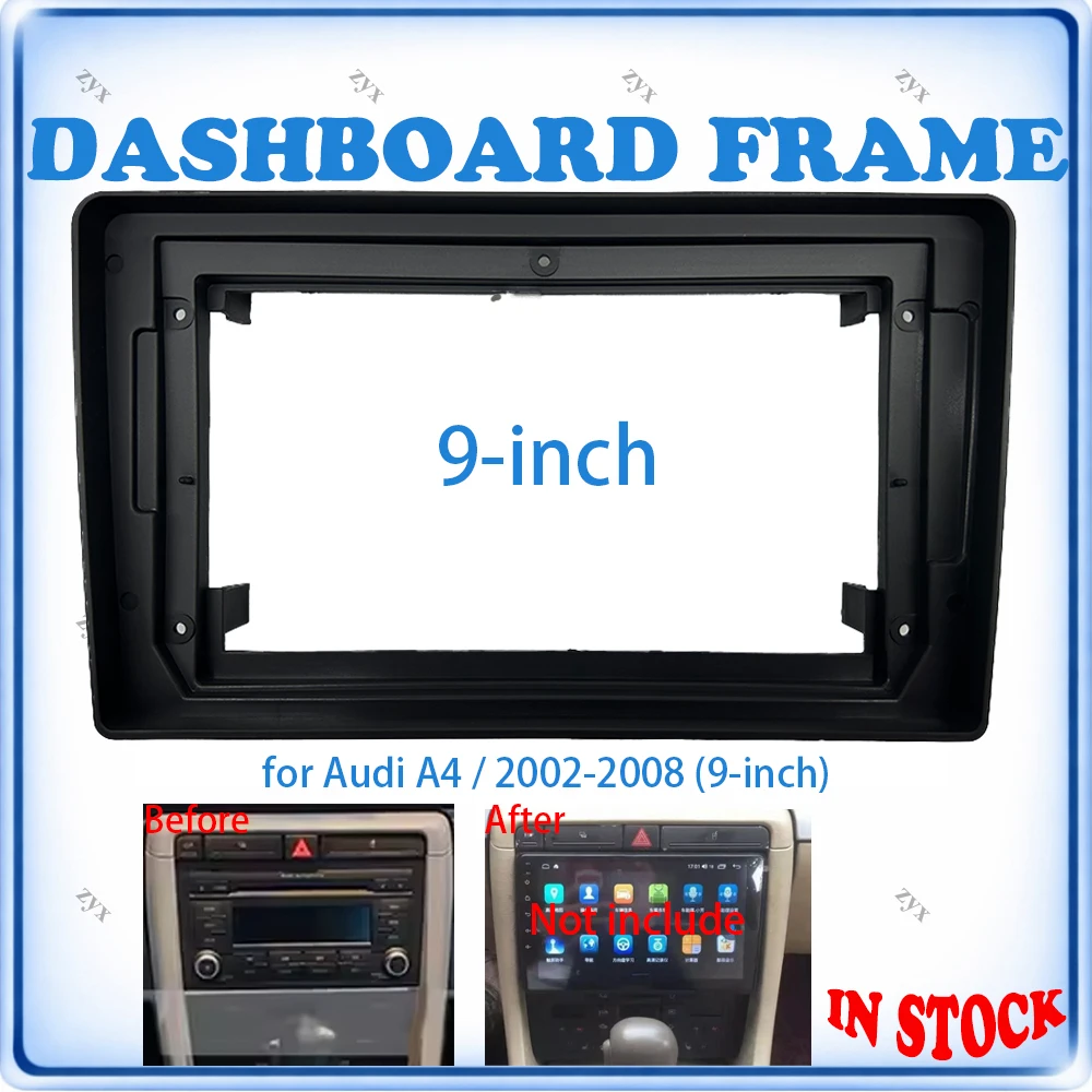 Car Radio Fascia Frame For Audi A4 B6 B7 2002-2008 9 inch With Canbus Decoder & Wiring Harness Car Accessories Plug & Play