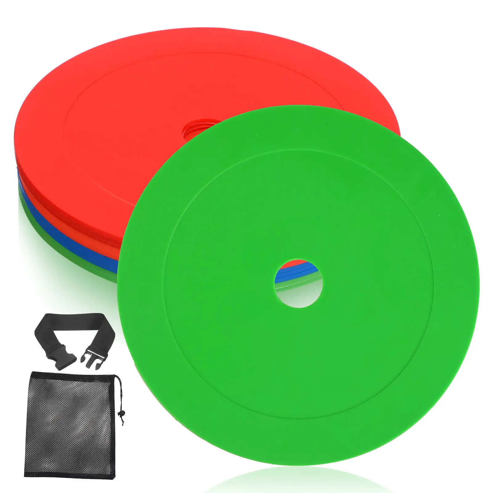 

12Pcs Soccer Training Equipment Set - Flat Disc Spot Markers for Football Footwork Drills Portable Practice Gear for Adults Kids