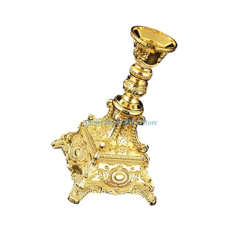 Multipurpose Zinc Alloy Candle Holders Antique Carving Taper Candlestick For Modern Households And Gift Giving