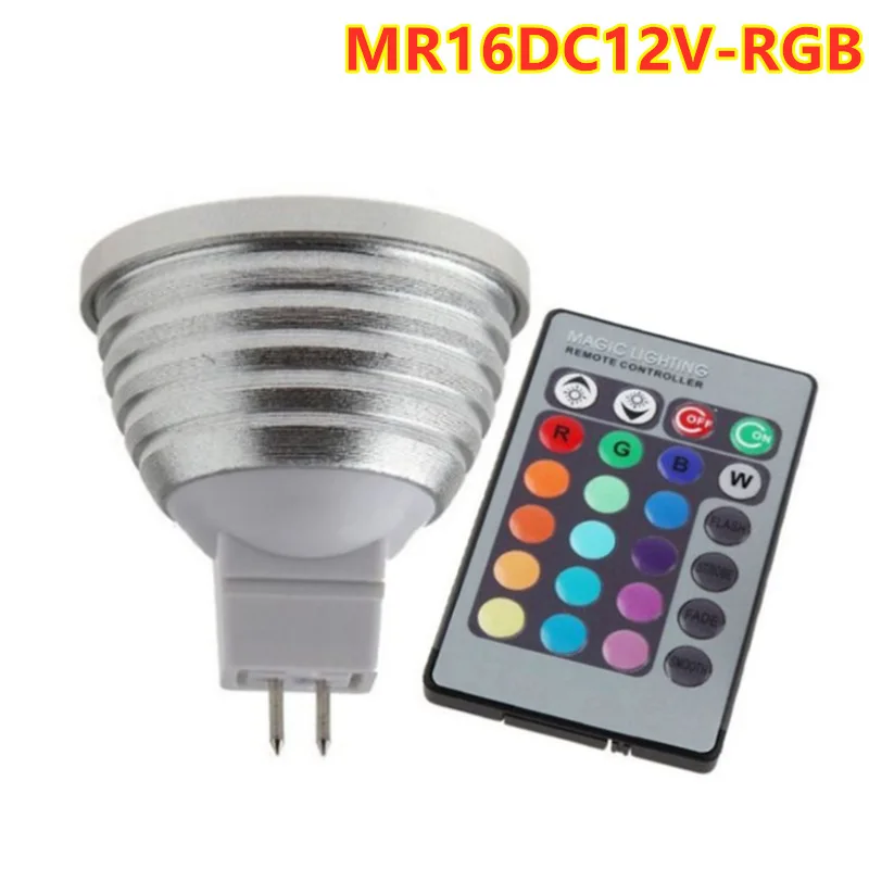 MR16 LED Light 3W RGB LED Bulb Lamp 16 color changeable LED Spotlight with remote control DHL Free shipping