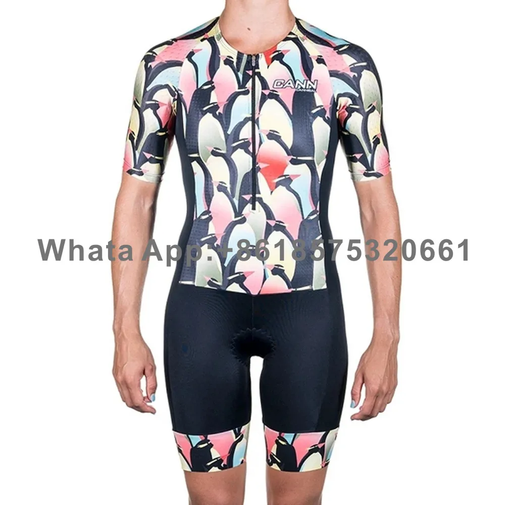 

CANNIBAL Triathlon skinsuit women Cycling Jerseys Suit Professional Anti-UV Short Sleeves Cycling Clothing With Silicone Pad