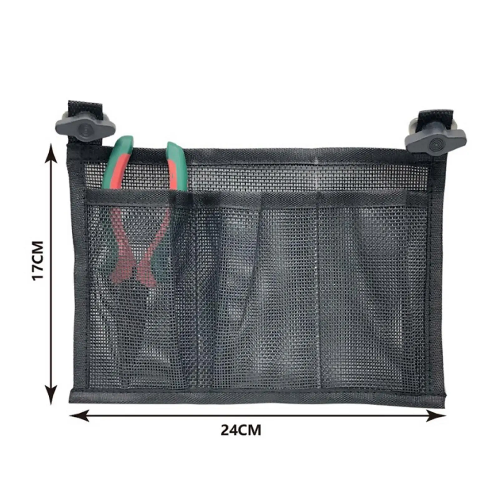 24x17 سنتيمتر الصلبة كاياك الزورق شبكة كيس التخزين الصيد معالجة حامل الصندوق مقسم حقيبة ملحق #6