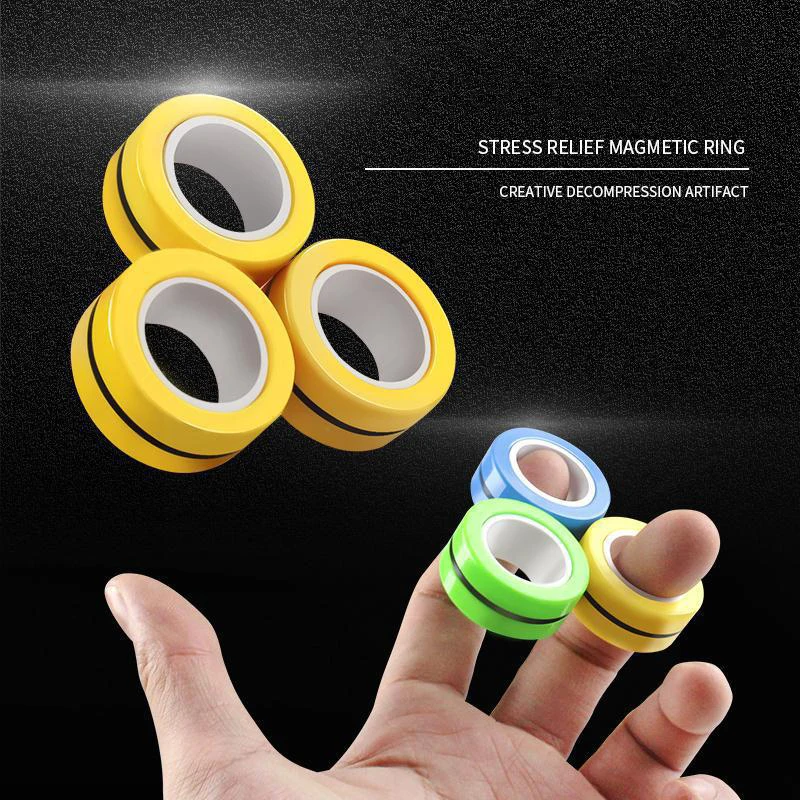 

Anti-Stress Magnetic Rings Fidget Unzip Toy Magic RingTools Children Magnetic Ring Finger Spinner Ring Adult Decompression Toys