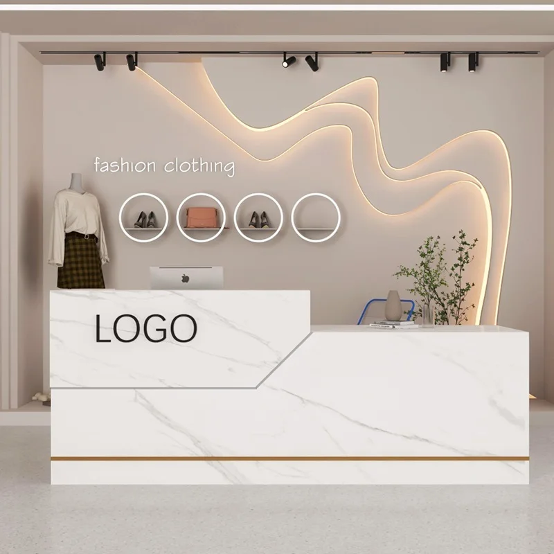 

White Modern Reception Desks Shop Beauty Bar Luxury Restaurant Executive Reception Desks Company Escritorio Lounge Furniture