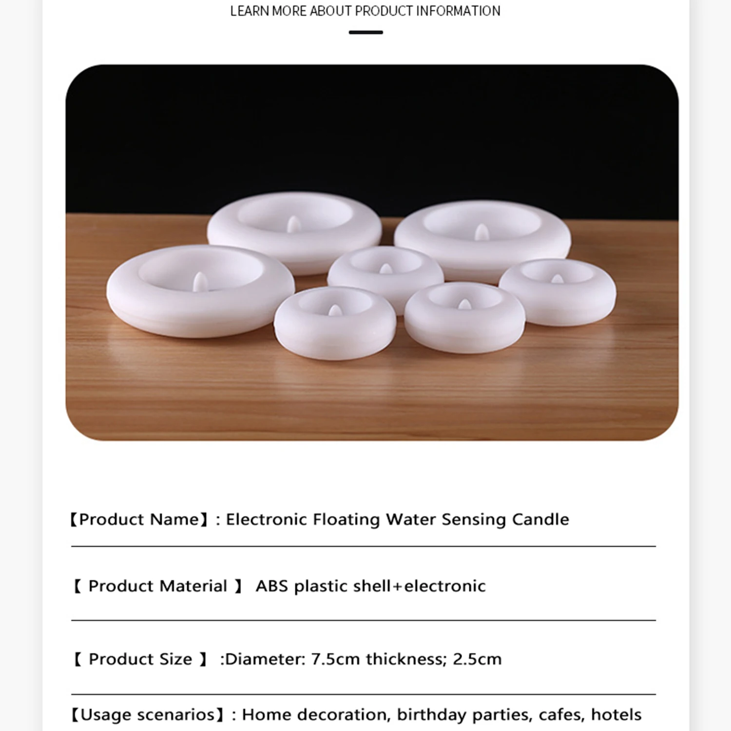 Candela da tè senza fiamma impermeabile Candela da te galleggiante Candela elettrica Matrimonio Decorazione di San Valentino Candele senza fumo