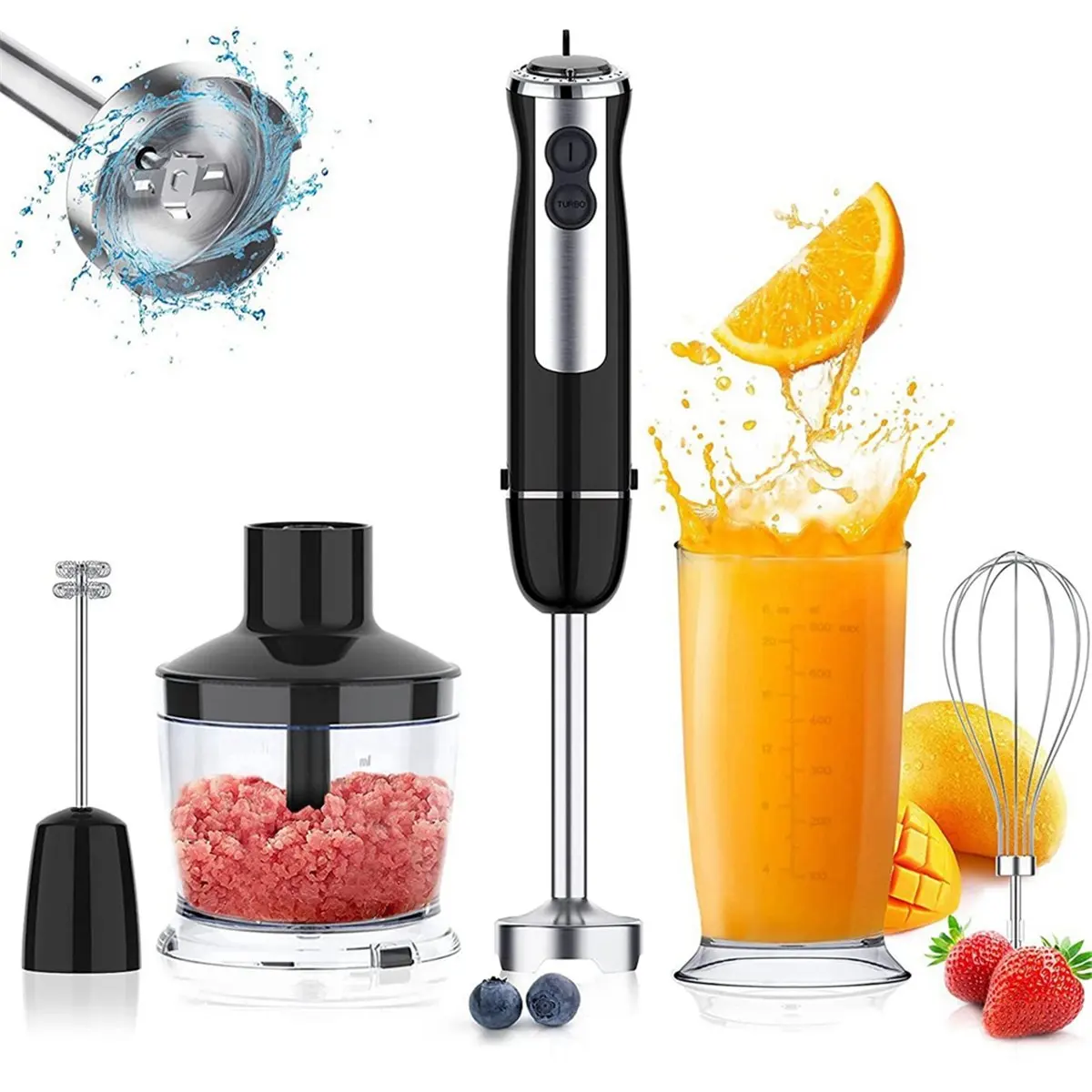 

A56K Handheld Electric Blender, 5-in-1 Chopper, Whisk & Food Processor for , Smoothies, Soups EU Plug