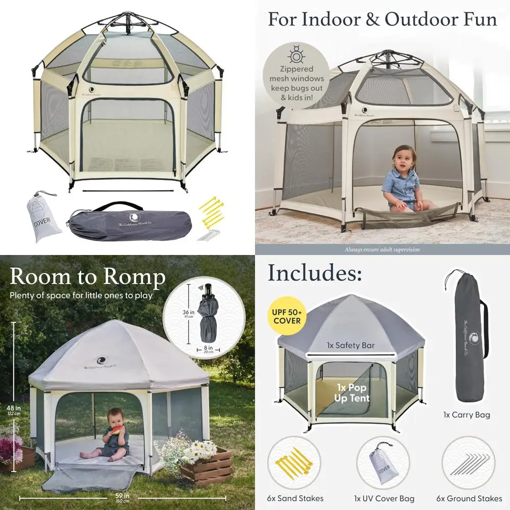

Portable Baby Playpen for Indoor and Outdoor Use - Foldable Canopy Play Tent for Travel with Babies and Toddlers