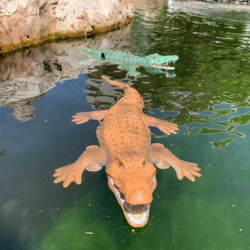 Barco de controle remoto rc crocodilo simulação elétrica controle remoto animal brinquedos aquáticos das crianças para meninos crianças presentes natal