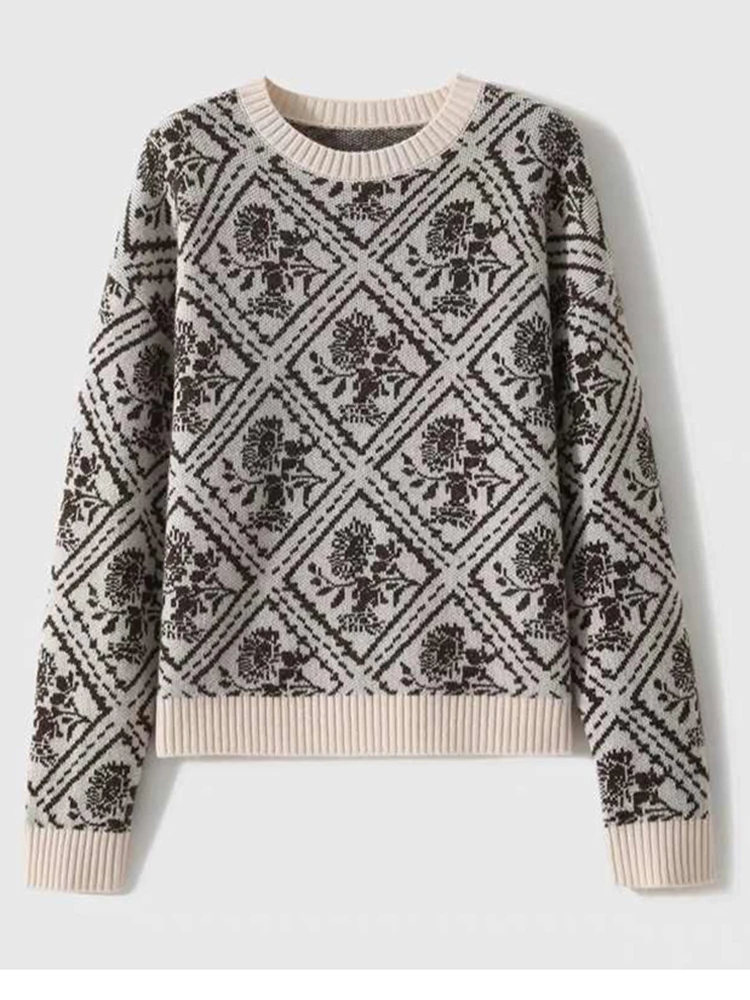 

Осень-зима, новый женский свободный свитер с круглым вырезом в корейском стиле, кофейного цвета, повседневный пуловер с длинными рукавами, S226