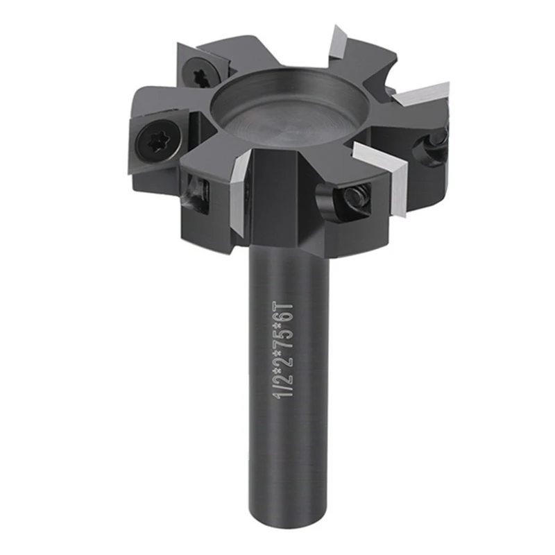 

CNC Insert Solid Carbide 6-Flute Face Milling Cutter,1/2 Inch Shank End Mill / Router Bit