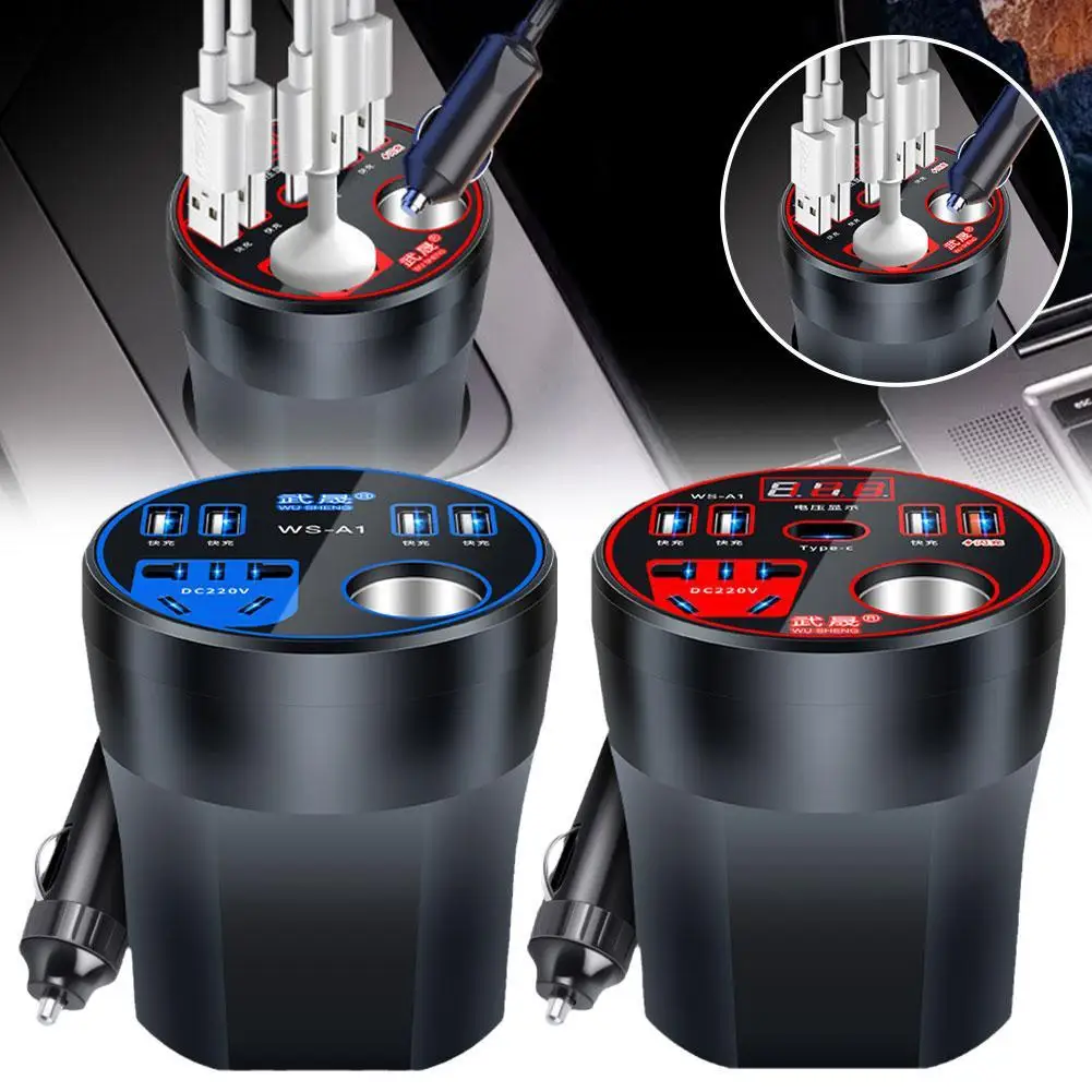 Vehicle Mounted Inverter 12V24V To 220V Power Converter Phone Charger Car Fast Multifunctional Mobile Charging Socket image 3