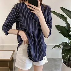 Stylish Women Shirt Comfortable Button Design Polyester Office Lady Working Shirt Top Women Blouse Shirt Womens Blouses