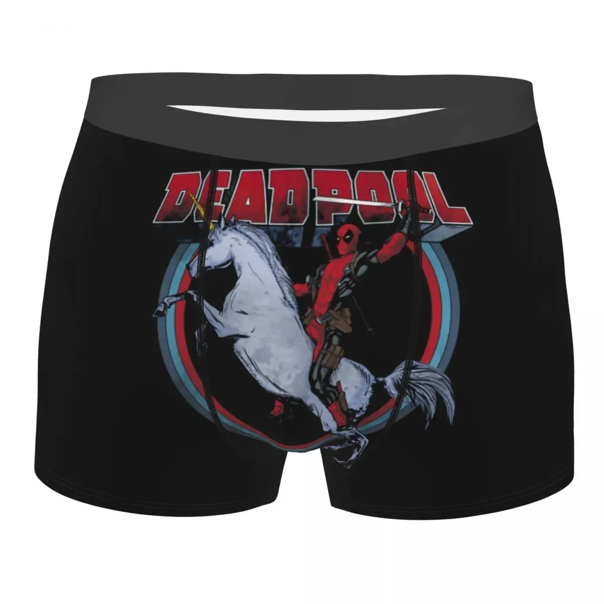 Custom Cool Deadpool On Horseback Boxers Shorts Panties Men\'s Underpants Stretch Briefs Underwear