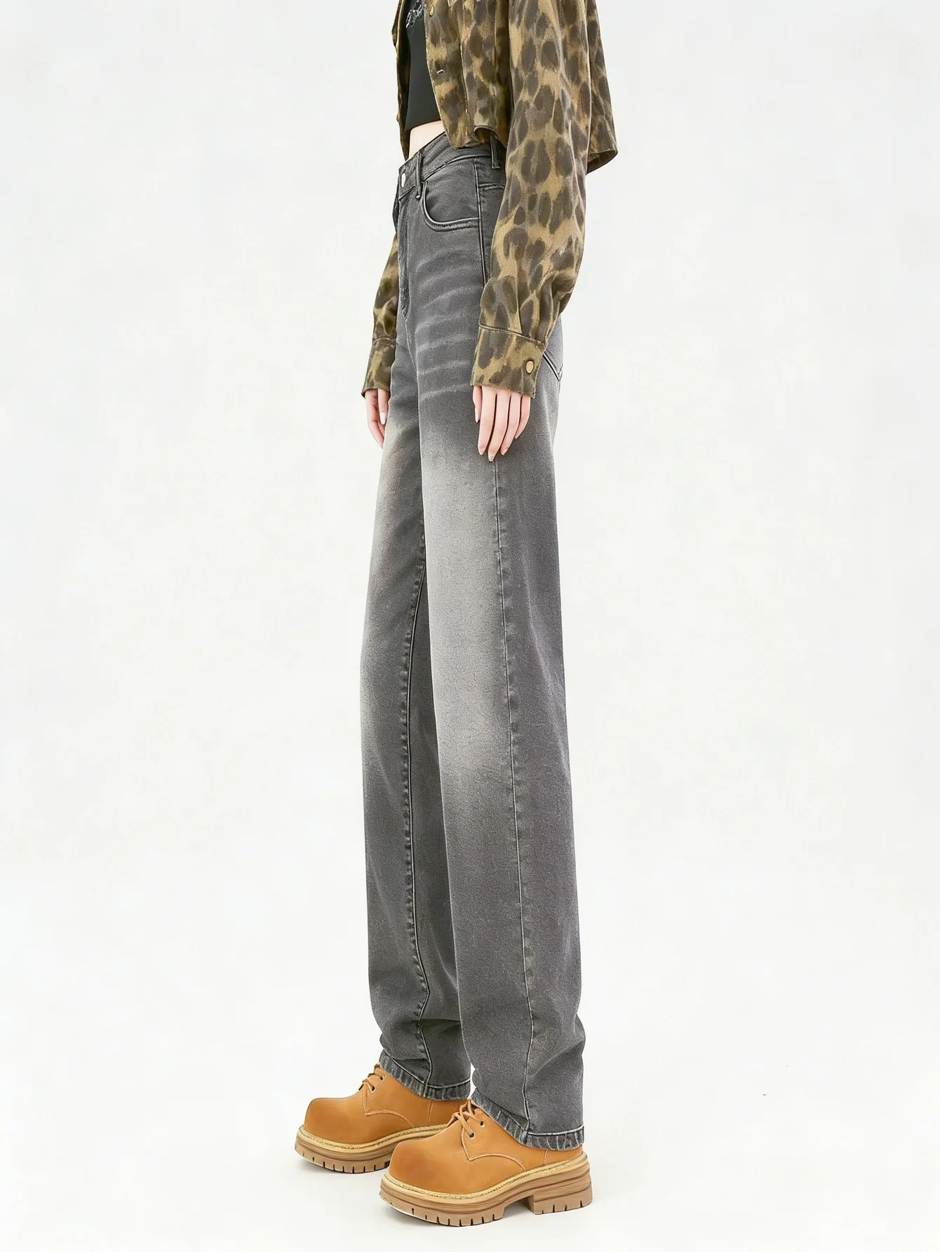 Retro Jeans Gender Neutral Gray Slim Pants Hip Hop Style Original Drip No accessories or belts included