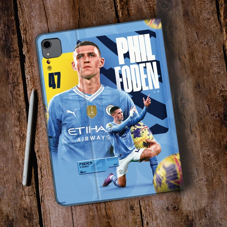 Imagem -02 - Caixa de Silicone Superstar do Futebol para o Ipad F-foden ar Mini ar Pro 11 10.2 7th 8th Luxo