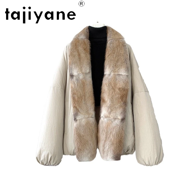 

TAJIYANE 90% белое пальто на гусином пуху, женская куртка-пуховик с меховым воротником, теплая женская верхняя одежда, зимняя женская одежда 2025 경량패딩