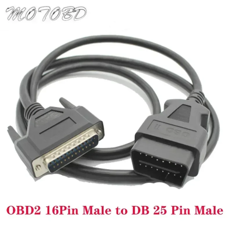 OBD 2 Cable 16 Pin To DB15 Male Serial Port RS232 Adapter Connector Car Cable 100CM 16PIN TO DB25 Pin Serial RS232 OBD2 CABLE