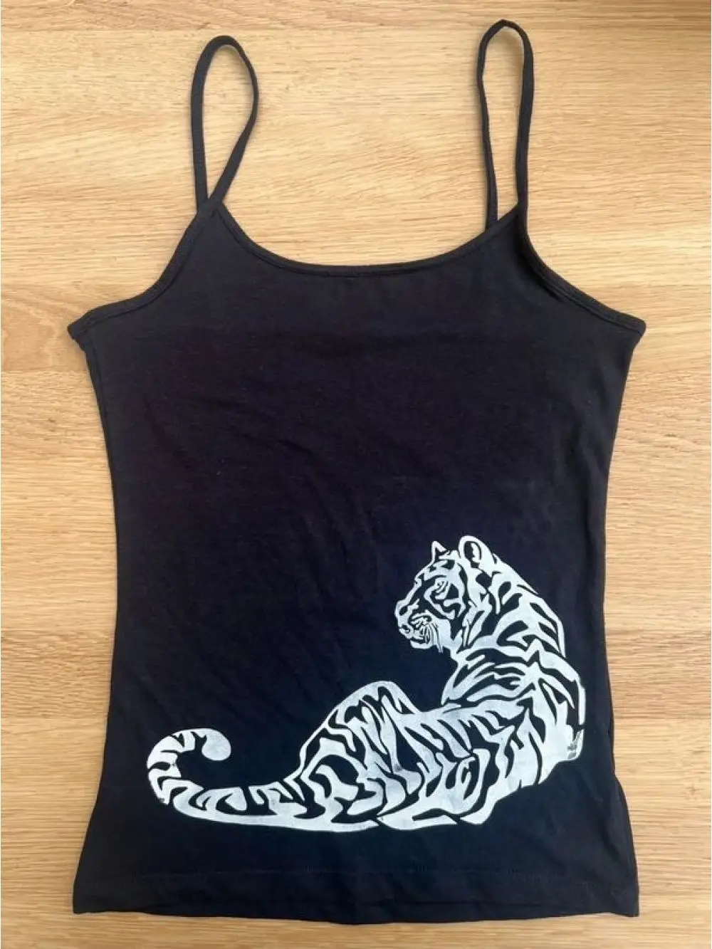2026 new summer hot girl white tiger print thin shoulder strap tank top looks slim American retro dark punk trendy outfit Y2K