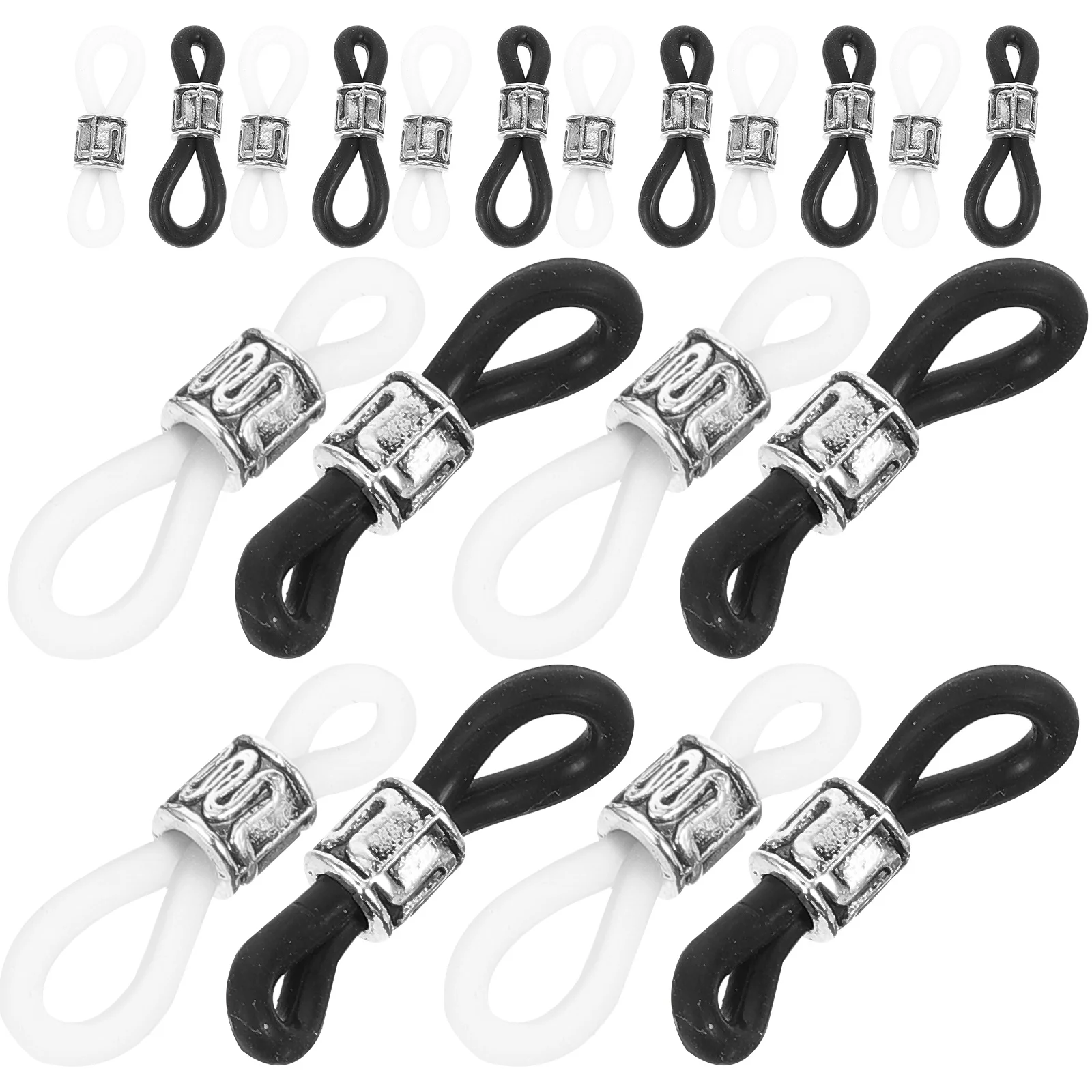 

20 Pcs Glasses Chain Ends Anti Slip Silicone Connectors for Eyewear Sunglasses Reading Glasses Chain Holders Accessories