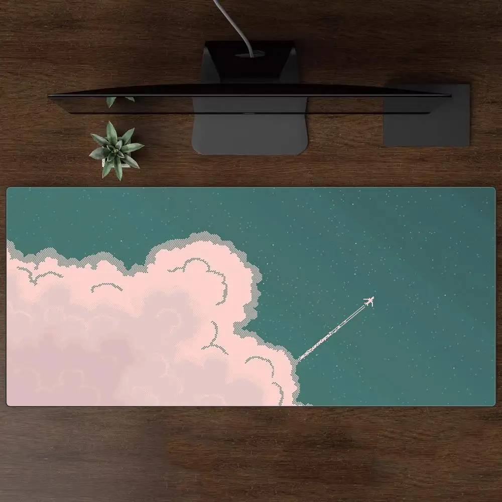 

Large Computer Office Game Table Mats XXL Pixel sky Mouse Pad Rubber Anti-slip Gaming Keyboard Mousepads Long Desk Pads