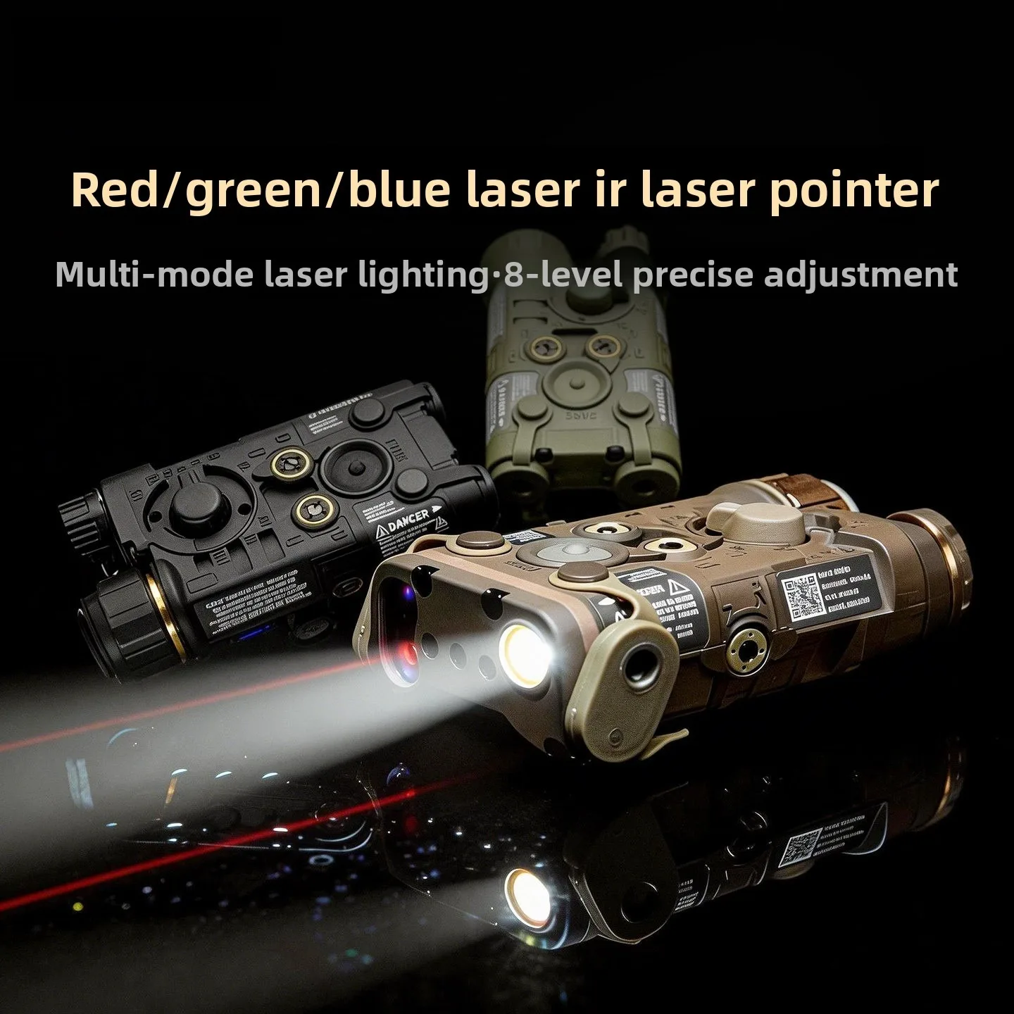 

RGB IR Laser Sight Tactical Flashlight High Lumen Strobe LED Torch