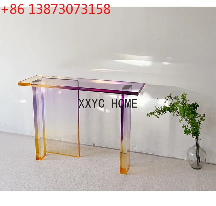 

Acrylic Gradient Console Tables Home Wall Corridor Table Decoration Stand Creative Display Stand
