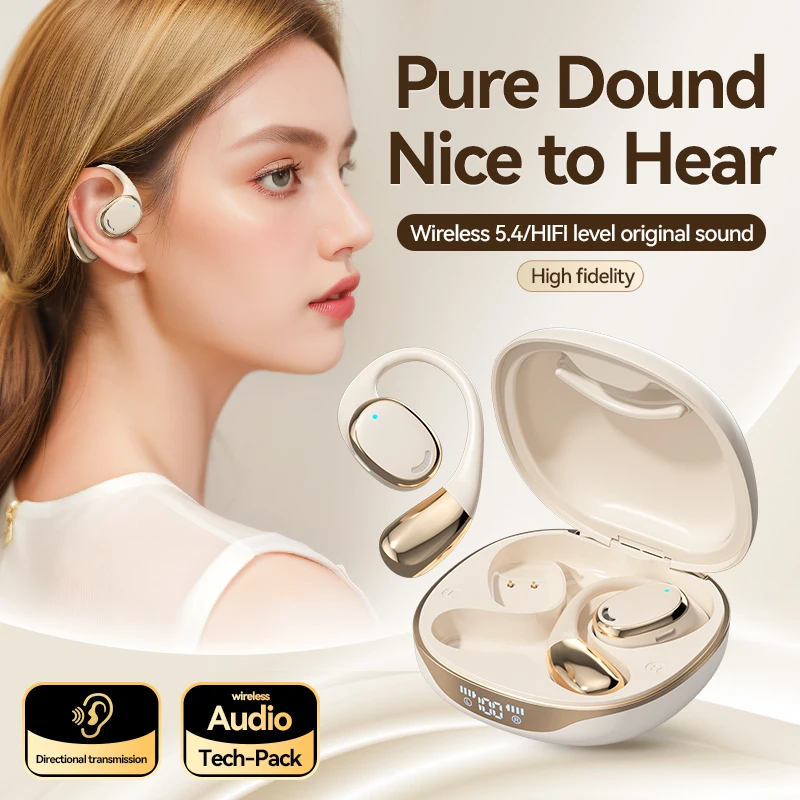 Wireless Bluetooth Headphones HiFi 9D Stereo Bluetooth 5.4 Earphone Open Ear True Wireless Headphone for Gaming  sports Running