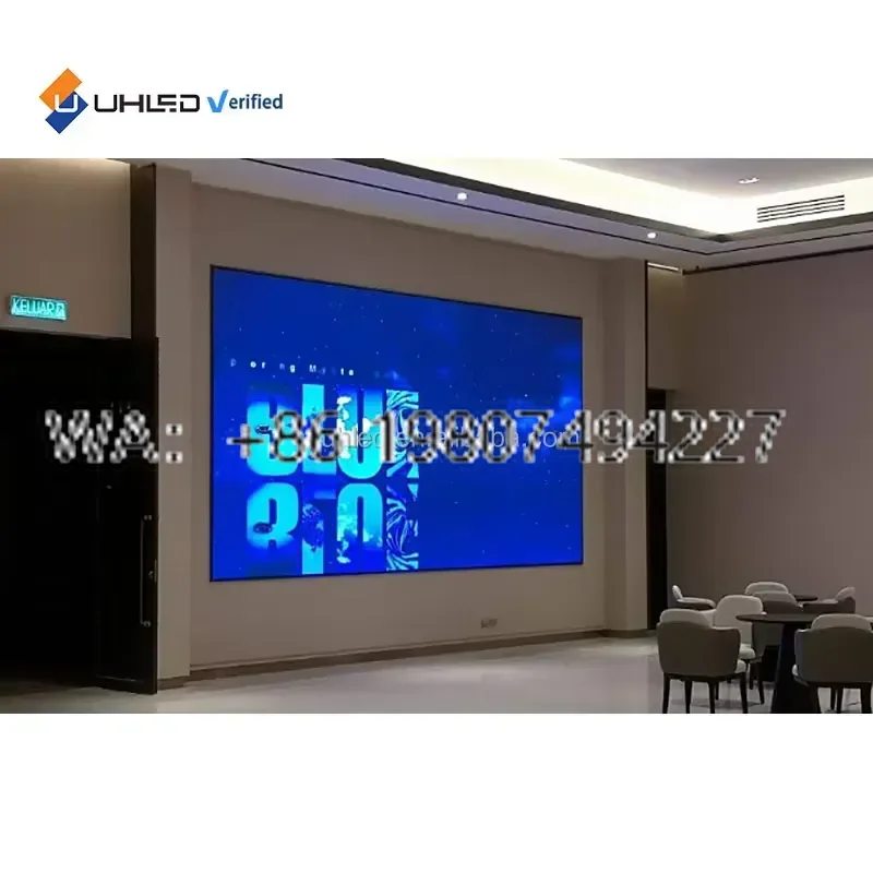 Small Pixel Indoor LED Display Screen Full Color P1.86 Video Wall Panel 640x480 Led Wall Panel