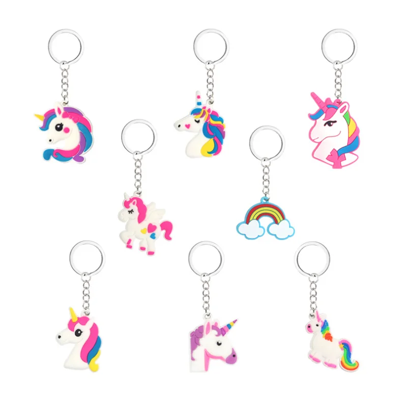 6/12PCS Unicorn Keychain Friends Guests Giveaways Kids Birthday Party Favor Gifts Boy Girl Baby Shower Unicorn Gift Bag Fillers view 6
