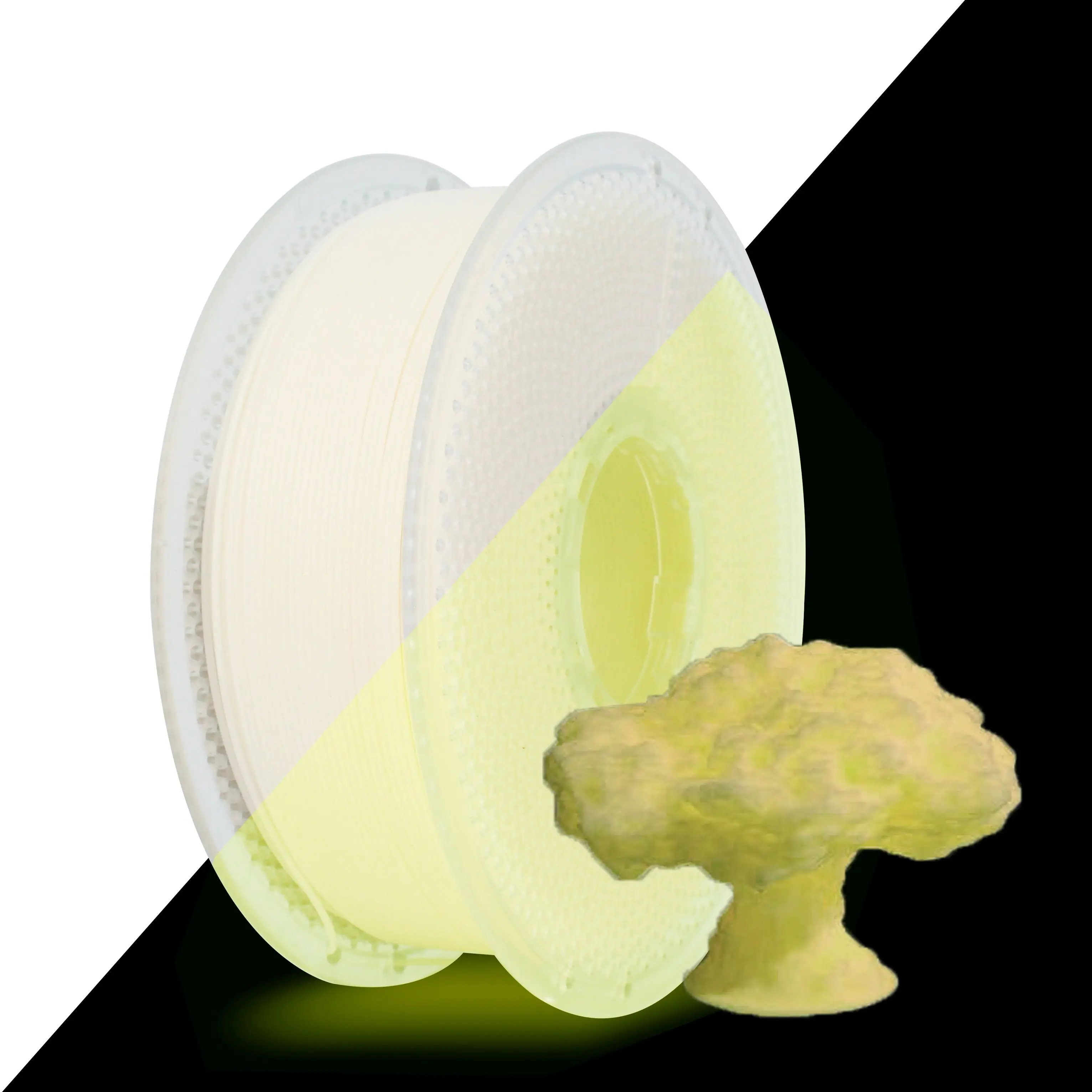 

Glow Yellow in the Dark Filament 1.75mm, 1kg (2.2lbs) Neatly Wound Luminous PLA 3D Printer Filament 1.75mm Dimensional Accuracy
