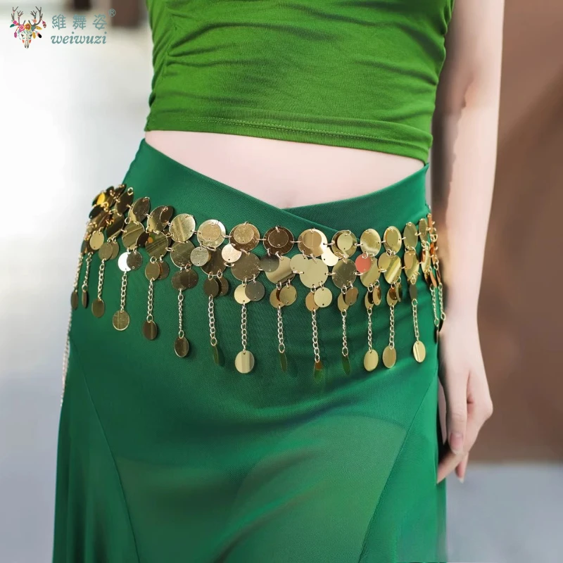 

Belly Dancing Accessory for Women's Sparkle Sequined Waist Chain Oriental Dance Practice Belt Girl Performance Accessories