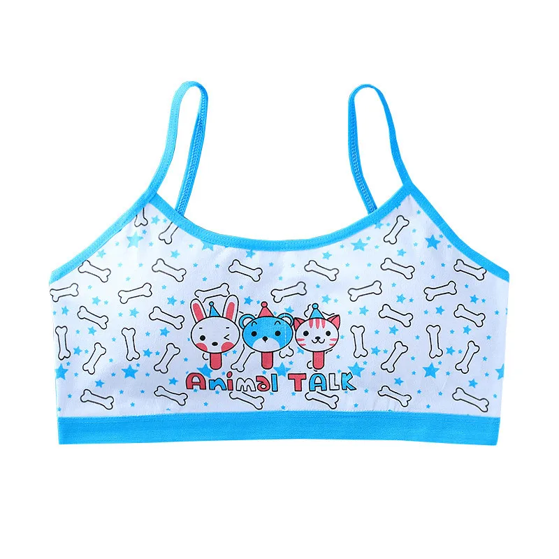 Cartoons Thin Sling T-shirt Cotton bra Topic Girls Underwear Teenage Training Bras vest gift cute send Random pattern