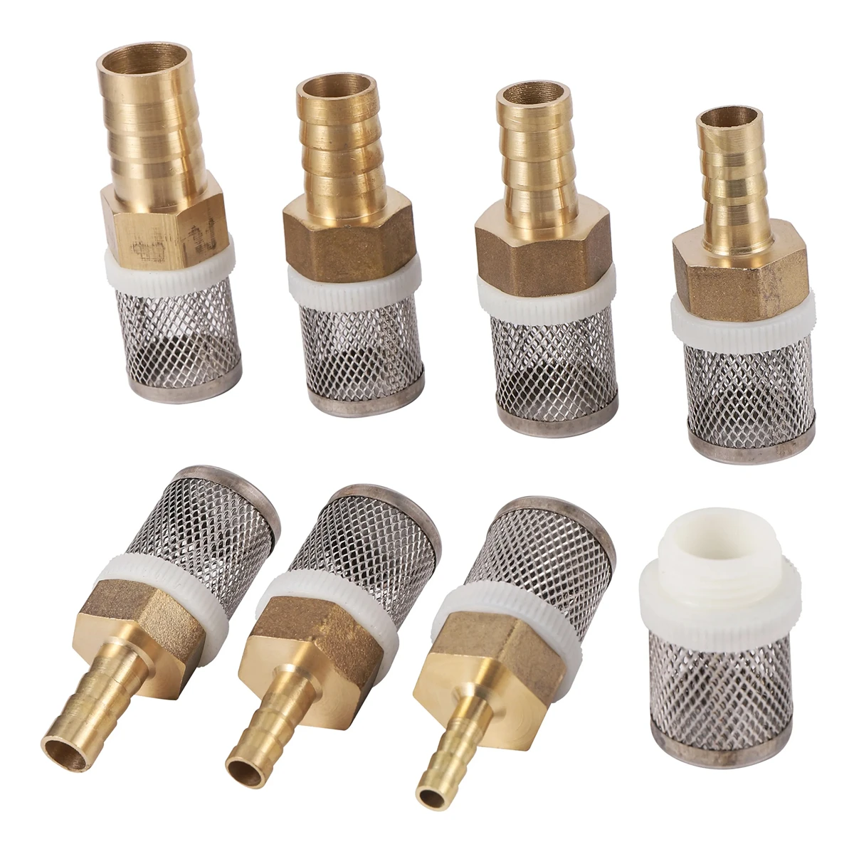 6.5-19mm Barbed Copper Head Water Pump Filter Connector 1.5mm Mesh Pagoda Joint For Fish Tank Water Pump 1/4