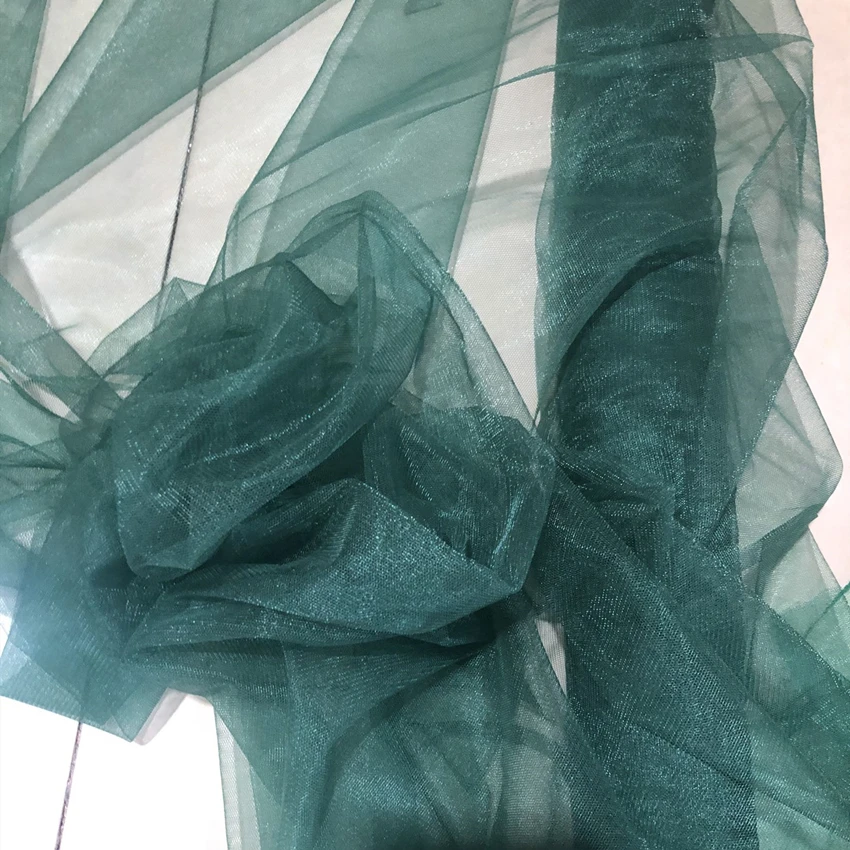 Gray Green Dark Green Emerald Transparent Soft Tulle Party Background Layout Photography Fabric Prom Dress Tulle By Meter