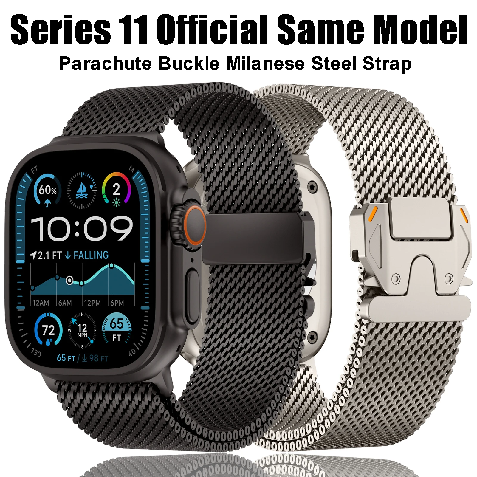 

Milanese Loop Strap For Apple Watch Band Ultra 3 49mm 46mm 45mm 44mm 42mm Stainless Steel for iWatch Series 11 10 9 8 7 6 5 SE 3