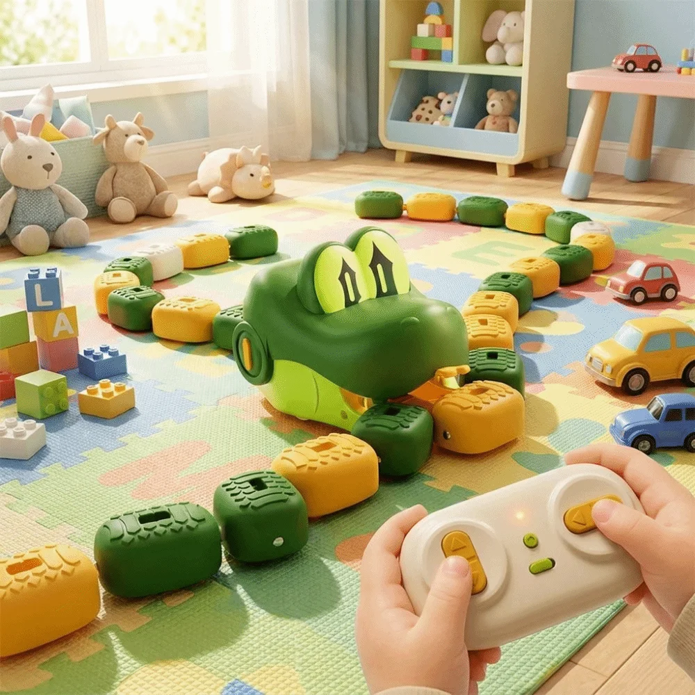 Magnetic RC Snake Car Desktop Bead Eating Competitive Remote Control Car Interactive Battle Game Greedy Snake Car Birthday Gift