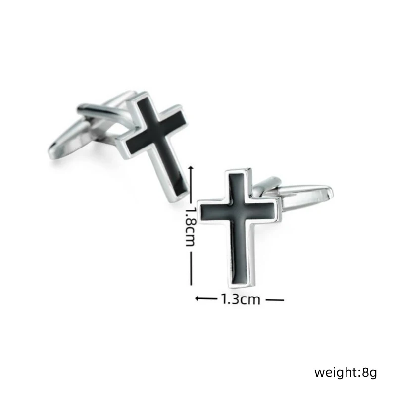 Luxury shirt christians cufflinks for mens gift Brand cuff buttons Iron Cross cuff links Black High Quality abotoaduras Jewelry