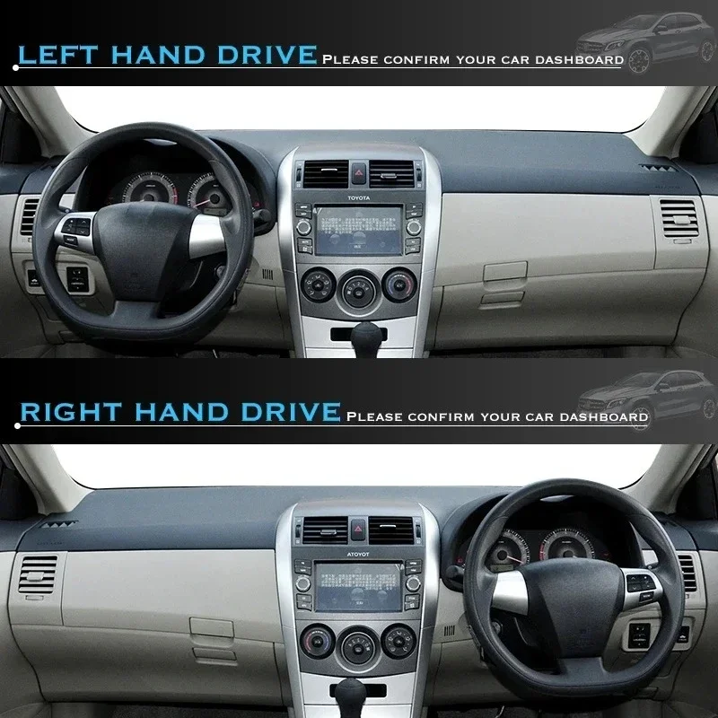 

For Toyota Corolla E140 E150 2007 2008 2009 2010~2013 Car Dashboard Avoid Light Pad Instrument Platform Desk Cover Mat Carpets