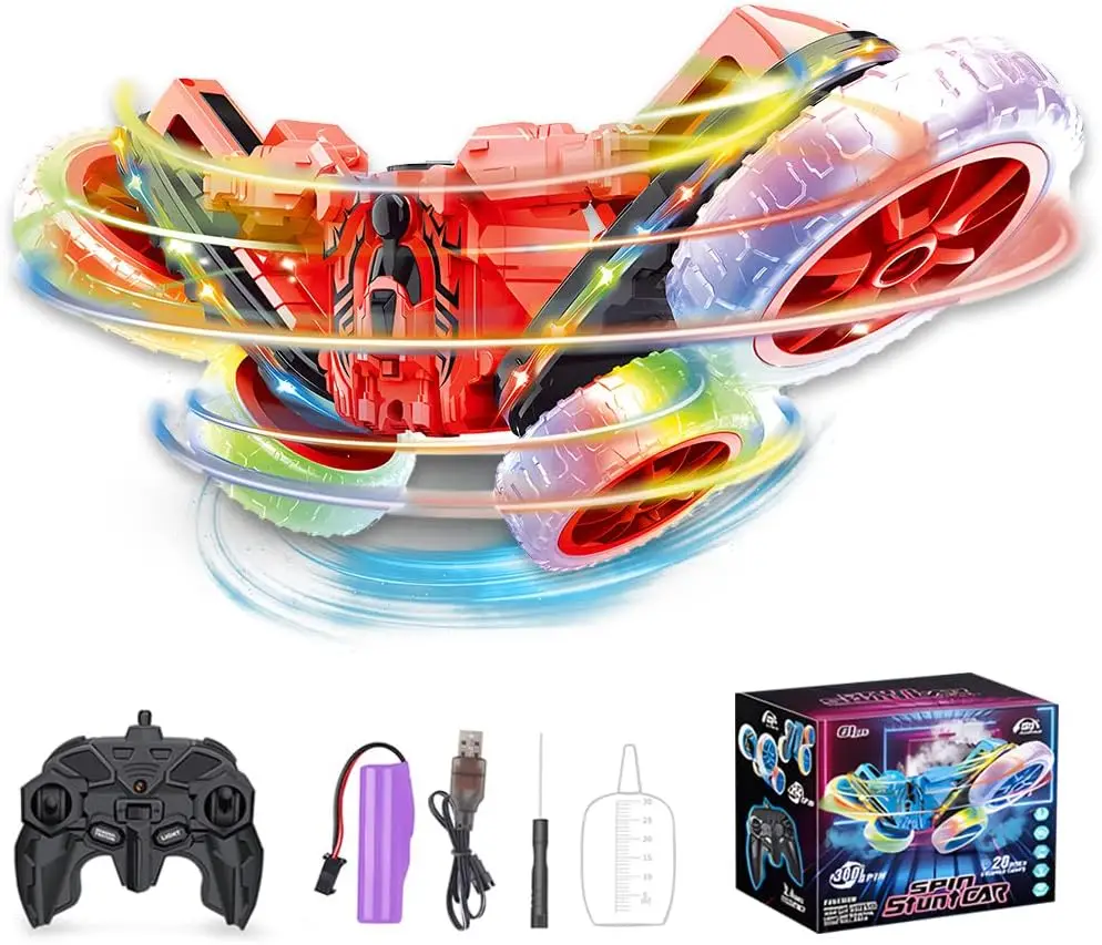 

Car Remote Control, Acrobatic Car Trucks 360 Degrees RotationN, 2.4Ghz Kids Car Remote Control with Light and Music Spray