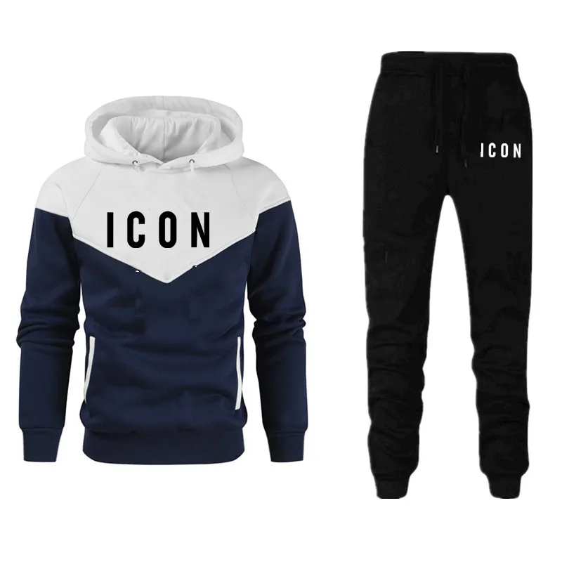 

Men's Hoodies+Sweatpants 2-piece set Fashion Luxury Sweatshirt Tracksuit Casual Pullover Streetwear Suits Autumn Winter Clothing