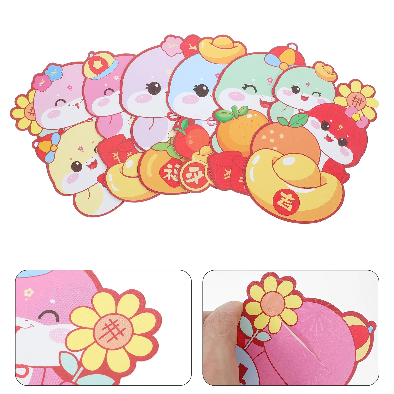 

30pcs 2025 Year Of The Snake Red Envelopes 3D Cartoon Design Large Capacity Hong Bao For Lunar New Year Birthday Wedding