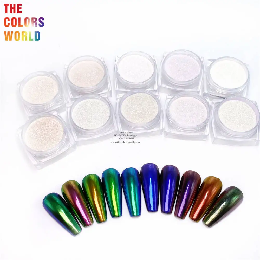 TCT-248 Unicorn White Chameleon Powder Magic Powder Multi Chrome Nail Powder Rainbow Powder Nails Glitter Aurola Glitter Henna