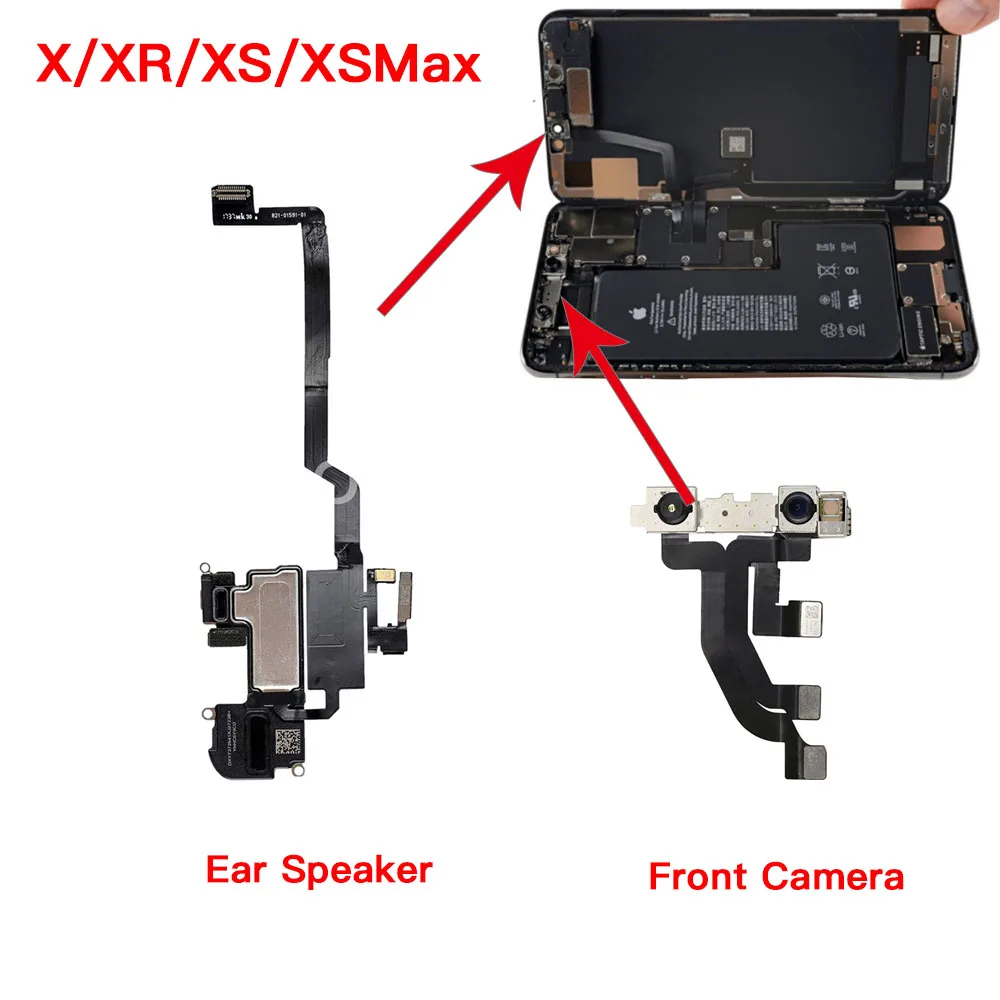 Front Camera Flex For iPhone X XR XS 11 Pro Max Ear Speaker Flex Cable NO Face ID Replacement