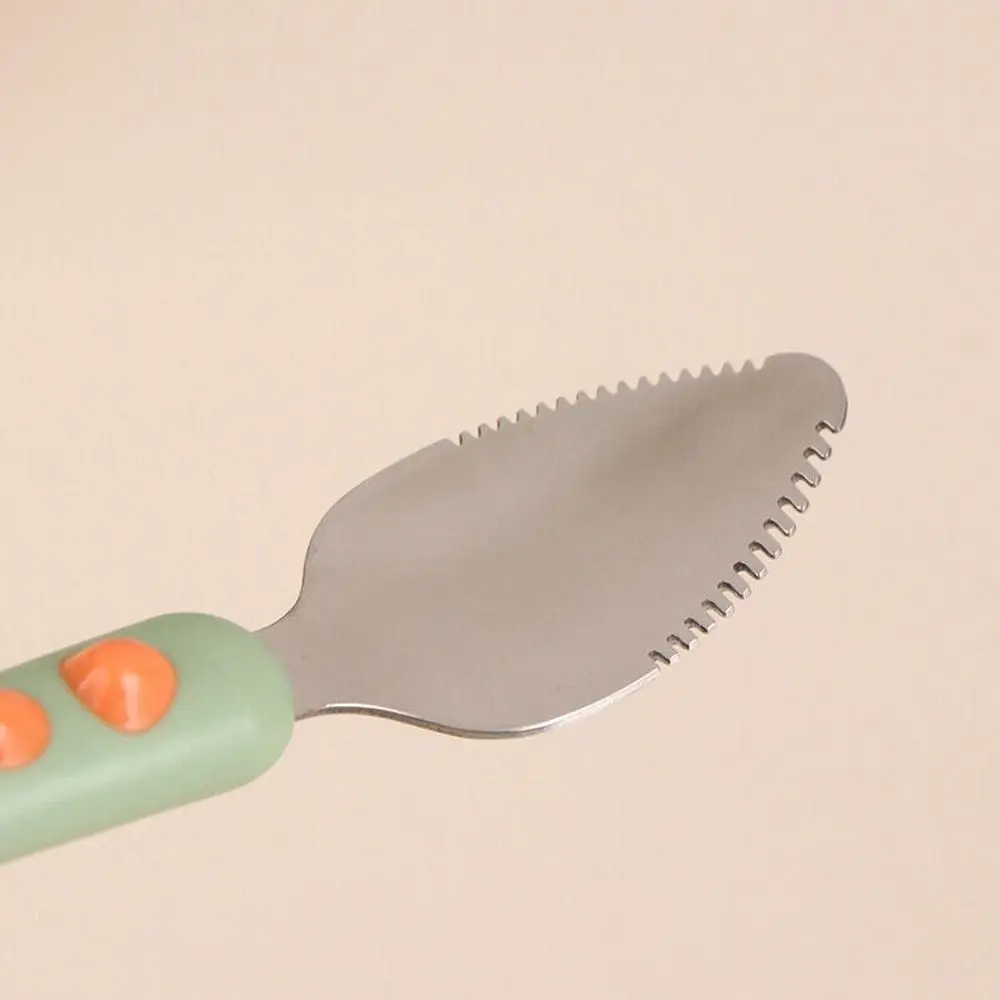 Portable Silicone Fruit Puree Spoon Double-Ended Tableware Complementary Food Spoon Fruit Scraper Spoon