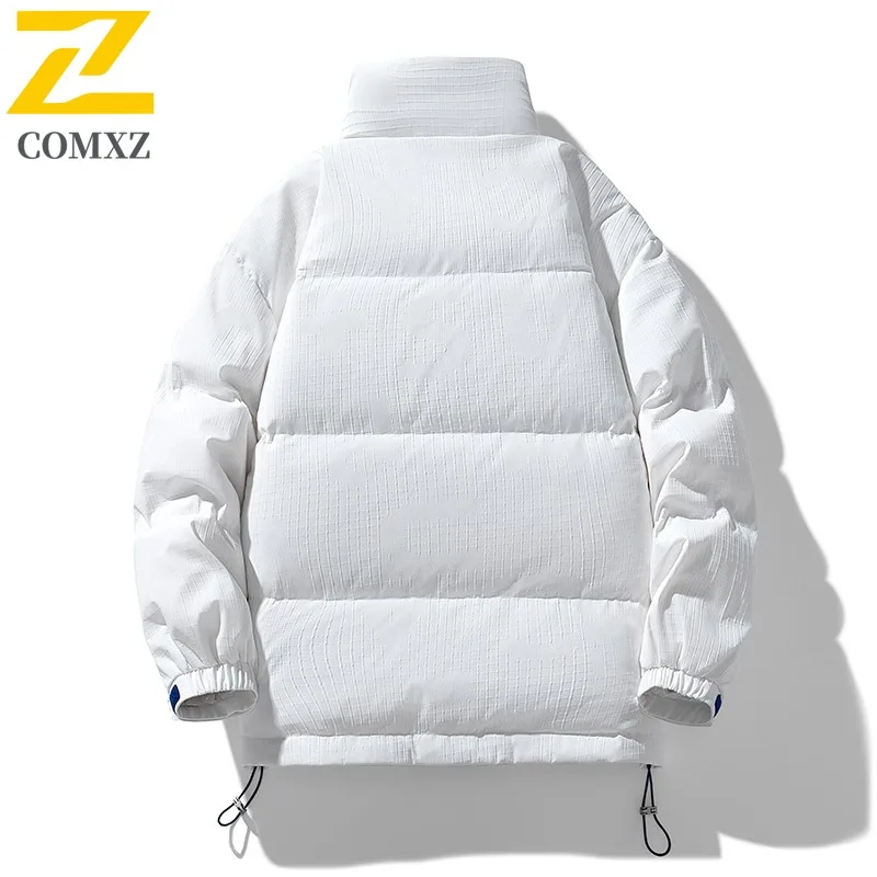 COMXZ Men Bread Jacket 2025 Lightweight Top Street Ski Casual Cold-Resistant Hiking Puffer Jacket Simple Snow Winter Jackets